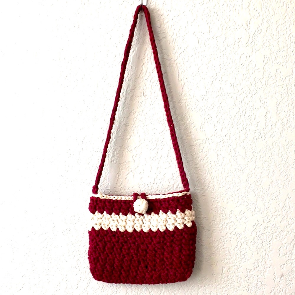 Handmade Crochet Small Crossbody - Mobile Bag